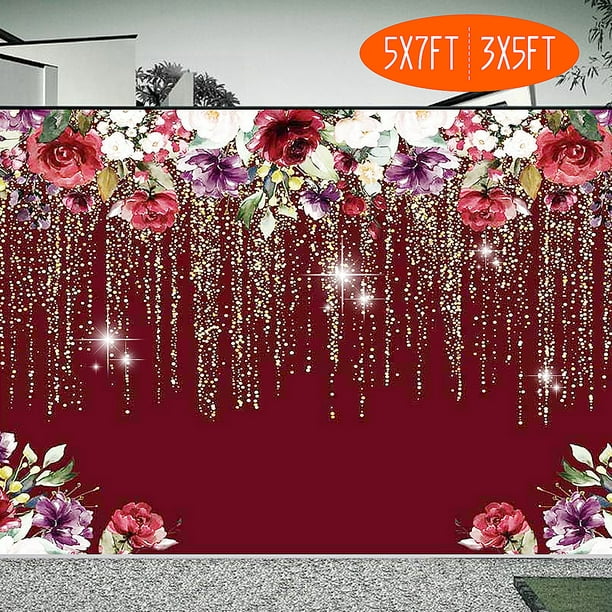 Valentine's And Wedding Photo Booth Backdrop Flower Print Photography Background